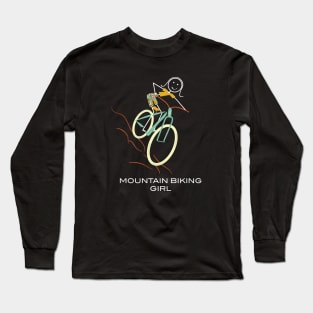 Funny Womens Mountain Biking design Long Sleeve T-Shirt